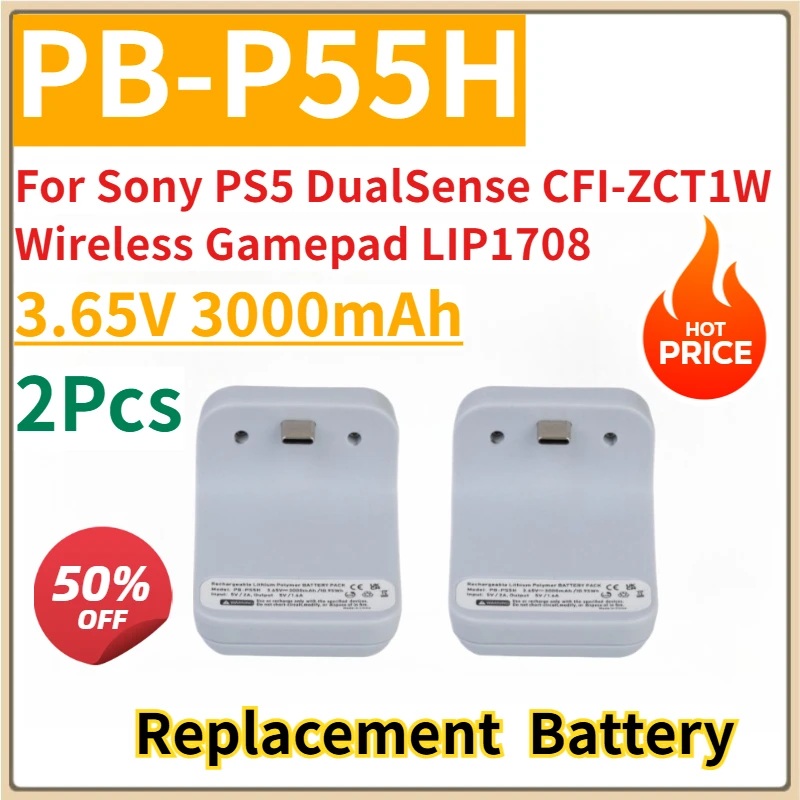 

New Replacement Rechargeable Battery 3.65V 3000mAh PB-P55H for Sony PS5 DualSense CFI-ZCT1W Wireless Gamepad LIP1708