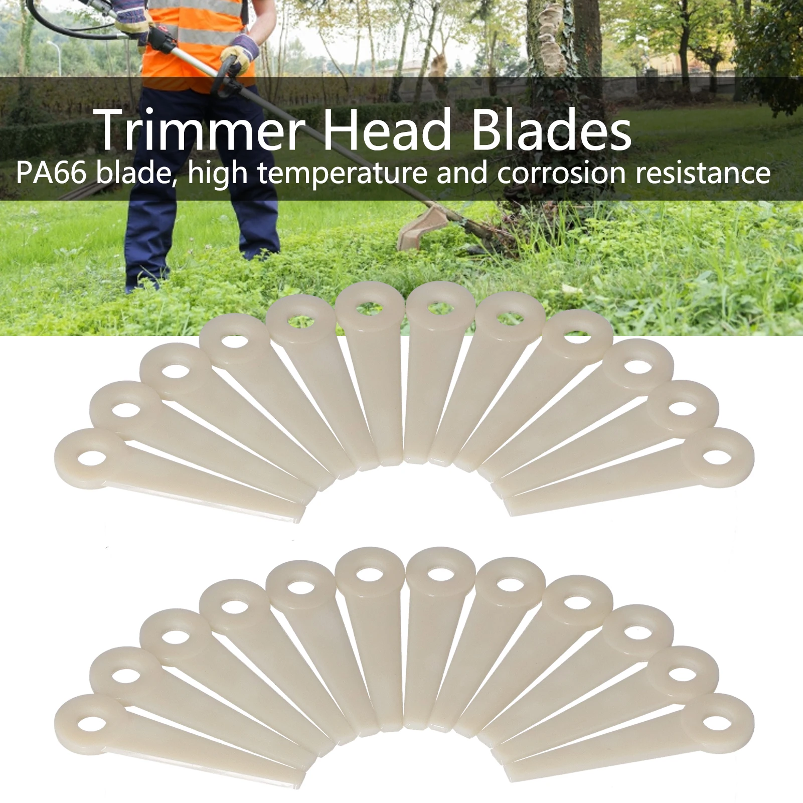 

ZK10 24Pcs Plastic Cutter Blades Lawn Mower Head Blade Replacement 4111‑007‑1001 for Stihl PolyCut