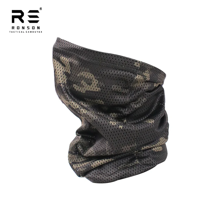 MCBK Black Camouflage Printed Neckerchief Tactical Face Mask for Summer Outdoor Activities Sun Protection Windproof Headscarf