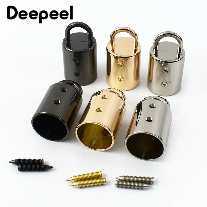 5/10Pcs Deepeel 14mm Metal Tassel Fringe Cap Clasp Bag Strap Buckles Screw Cord Lock Hook Belt Hang Stopper Buckle DIY Hardware