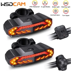 WSDCAM alarma inalámbrica para bicicleta, luz trasera, antirrobo, Control remoto antipérdida, Detector de vibración