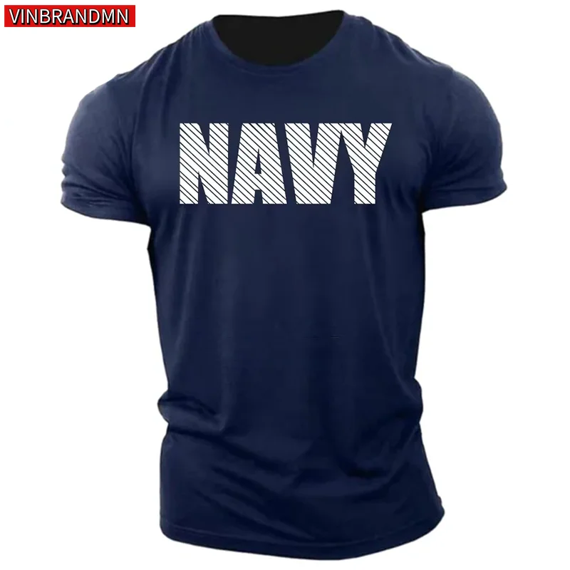 2025 United States Army Fans New Summer US NAVY Theme Navy Twill Design T-shirt Tough Men's Sportswear Printed T Shirt For Man
