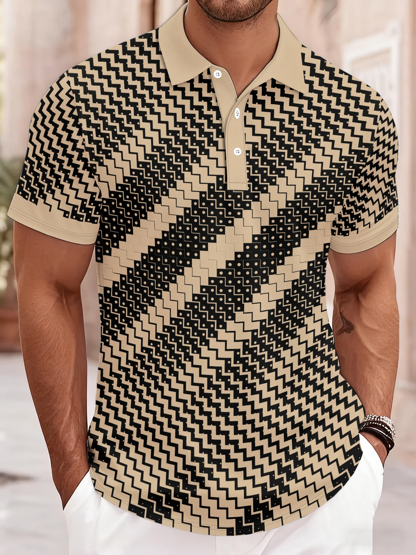 2026 Summer Men's Polo Shirt 3D Printed Pattern Breathable Lightweight Casual Sports Outdoor Men's Clothing