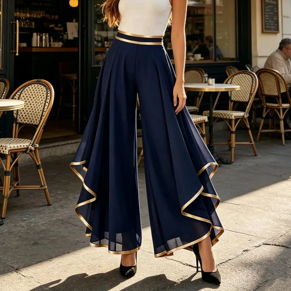2026 Extra Wide Leg Trousers Women Wide Leg Pants High Waist Elastic Trousers Quick-drying Moisture-wicking Chiffon Summer Layer