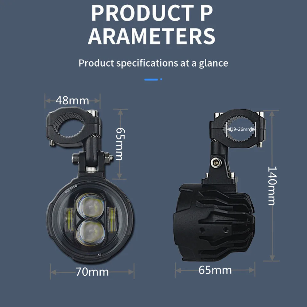 Motorcycle LED Spotlight Headlight Motorcycle LED Fog Lights farol Moto Auxiliar Fog Lamp For BMW R1200GS R1250GS F800GS F700GS.