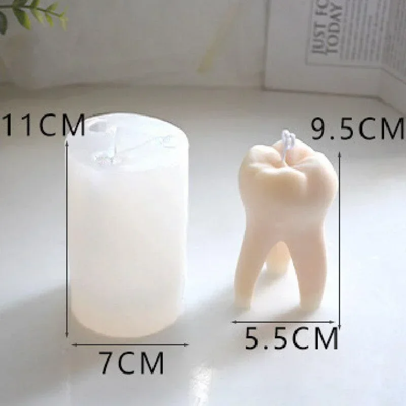 Large Tooth Candle Mold Creative Tooth Incense Candle Gypsum Silicone Mould for Baking Decoration Kitchen Accessories