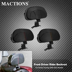 Motorcycle Black Front Driver Rider Backrest Mounting Kit For Harley Touring CVO Street Glide Road King Special Classic 09-2023