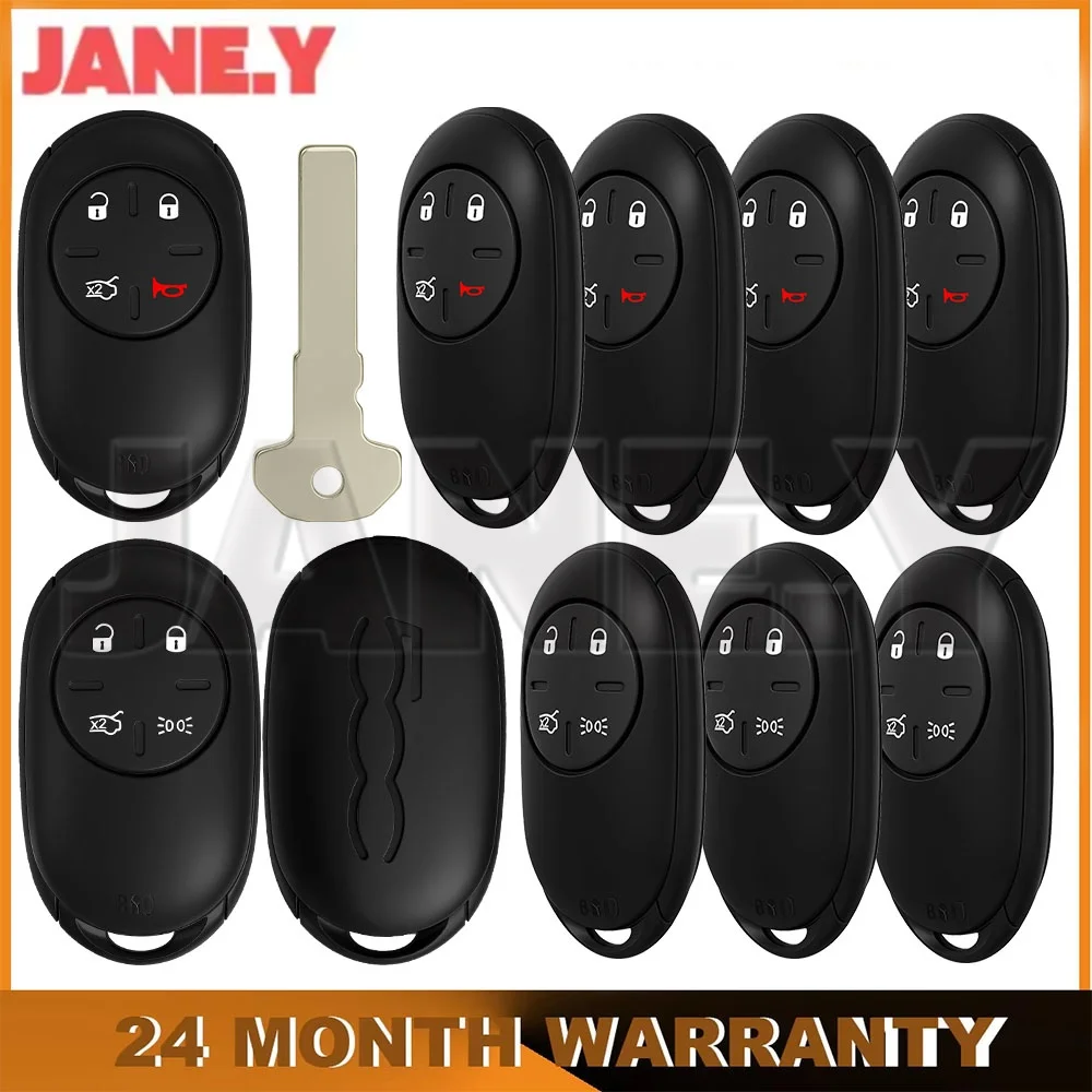 10 X Smart Car Key Shell Case For Fiat 500 500E 500X 2020-2024 Locksmith Repair 4 Buttons Remote Control Key Fob Cover Housing