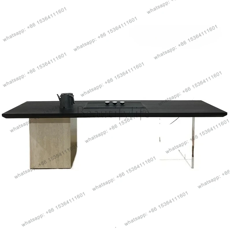 

yj32 Italian minimalist design solid wood tea table modern high-end marble creative tea table