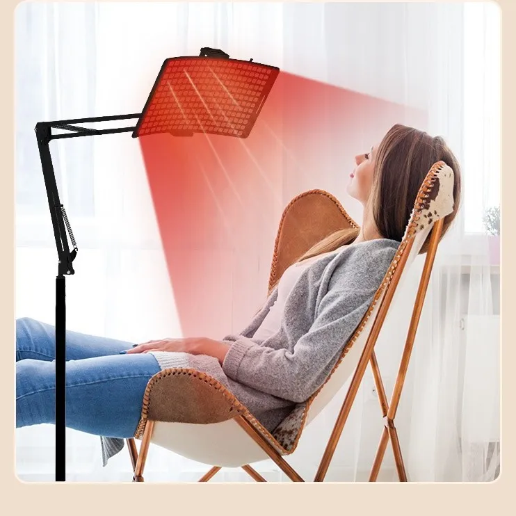 

Red light physiotherapy lamp heating panel bracket beauty timing dimming pulse led desktop infrared lamp