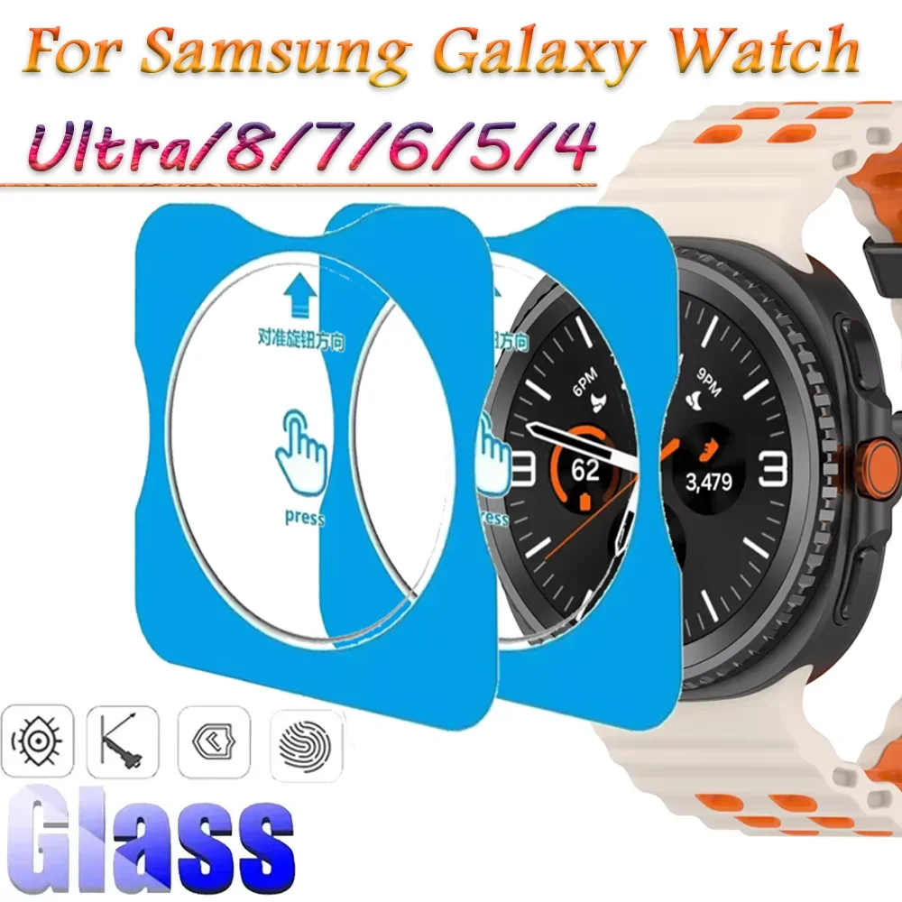 Film Kaca Tempered untuk Jam Tangan Samsung Galaxy 8/8 Klasik 44Mm 40Mm 46Mm Film Layar Pelindung untuk Jam Tangan Ultra/7/6/5/4 44Mm 40Mm