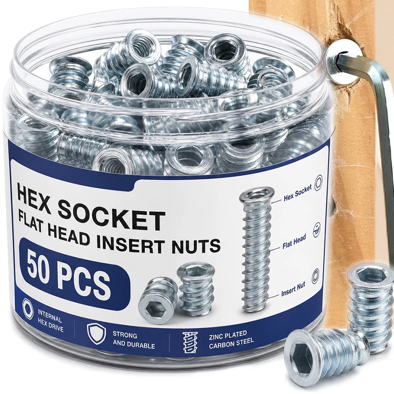 Threaded Insert Nut Carbon Steel Woodworking Nuts Inserts Wo