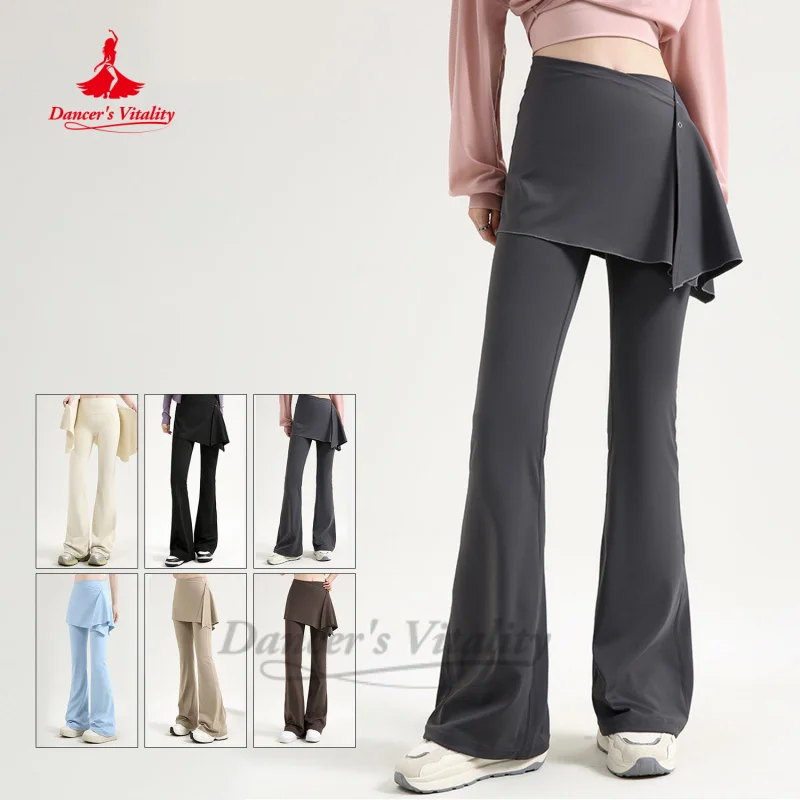 

Костюм для танца живота, женские утягивающие расклешенные брюки с высокой талией, в комплект входит набедренный шарф, брюки для фитнеса, йоги, жизненная сила танцора