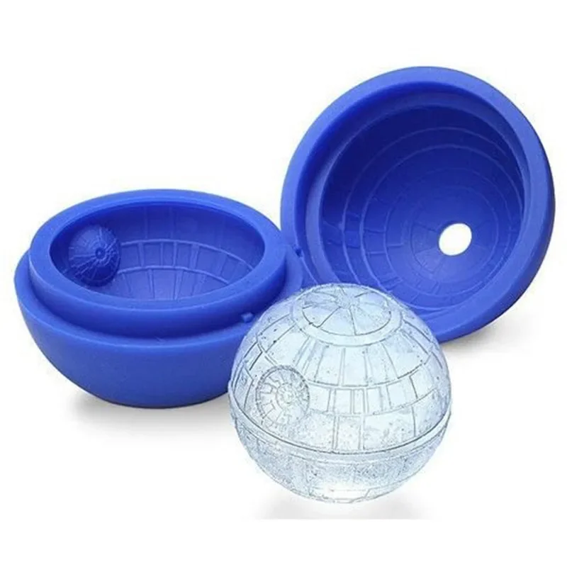 Creative Silicone Blue Wars Death Star Round Ball Ice Cube Mold Tray Desert Sphere Mould DIY Cocktail Kitchen Bar Accessories