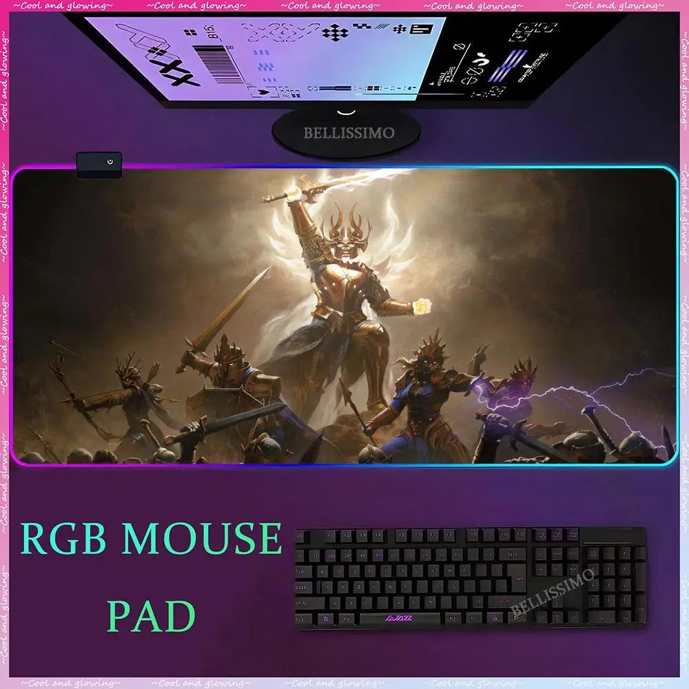 Oversized RGB Mouse Pad XXL Gaming Computer Pad LED MousePad D-Diablo Series Gamer Desk Pad Keyboard Pad Desk mat with Backlight