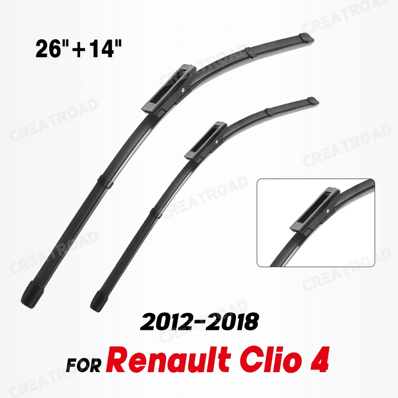 Wiper LHD Front Wiper Blades For Renault Clio 4 2012 - 2018 Windshield Windscreen Clean Window Car Rain Brushes 26\