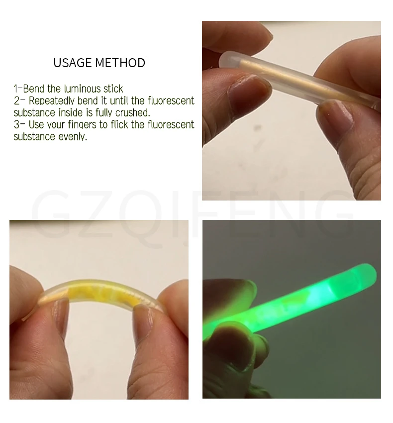 ZYZHE 250 Stück/Box Angeln Leuchtstäbe 3x25mm/4,5x37mm Angelpose Luminöse Leuchtstäbe Nachtangeln Rutenlicht Angelzubehör – Detail 5