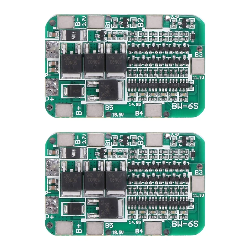 2X 6S 15A 24V PCB BMS Charger Protection Board For 6 18650 Li-Ion Lithium Battery Cell Module DIY Kit