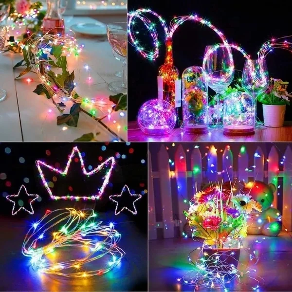 LED Fairy String Lights Battery powered LED Copper Wire String Lights Outdoor Waterproof Bottle Light For Bedroom Decoration