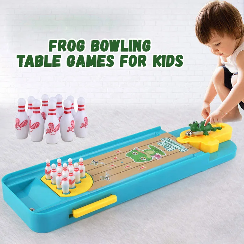 Mini Desktop Bowling Game Toy Funny Table Sports Training Game Board Games Bowling Table Top Holiday Family Party Toy