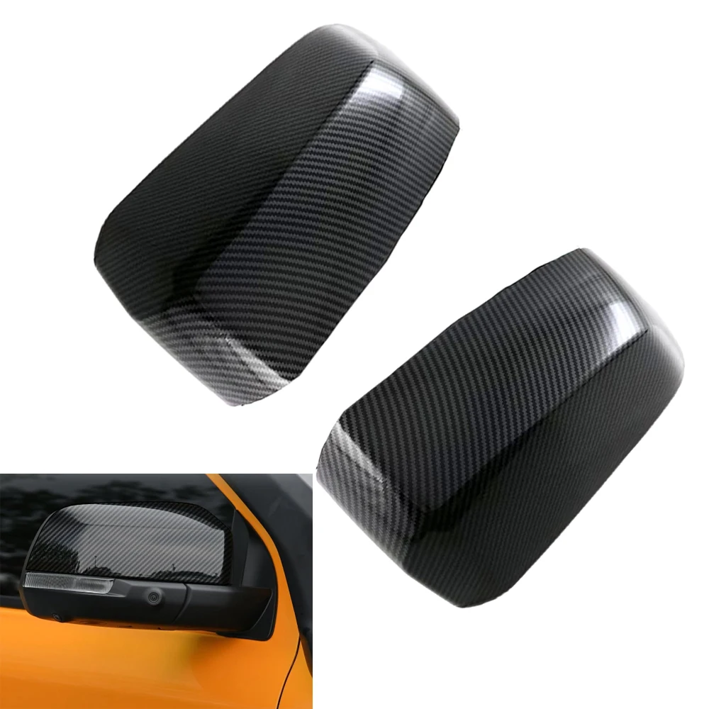 

Car Side Rearview Mirror Cover Trim Side Wing Mirror Caps for Ford Ranger P703 2023 2024 Accessories Carbon Fiber Gloss Black