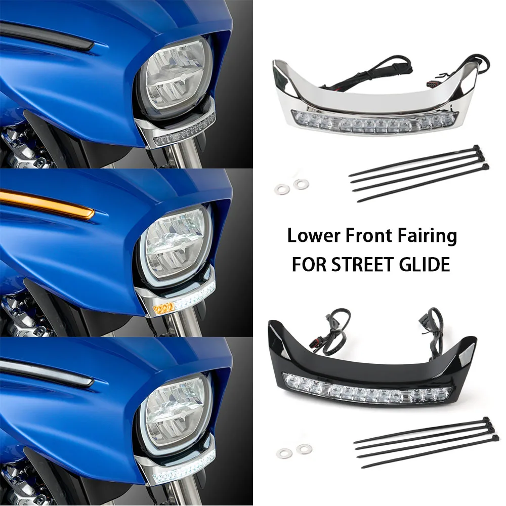 

For Harley CVO Electra Street Glide Ultra FLHXU FLHX FLHXSE Motorcycle LED Front Lower Fairing Signal Light Turn Signal Light