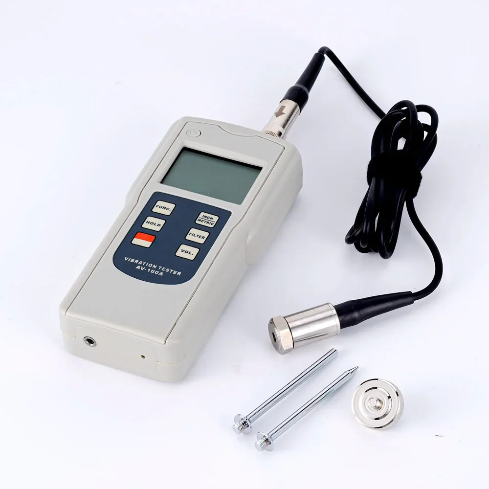 AV-160A Digital Vibrometer Mechanical Vibration  Measures Speed Acceleration Displacement 0.1-400.0mm/s