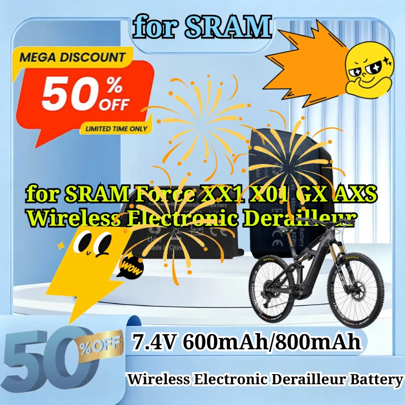 7.4V 600mAh/800mAh High Capacity Replacement Li-ion Battery for SRAM Force XX1 X01 GX AXS Wireless Electronic Derailleur Battery