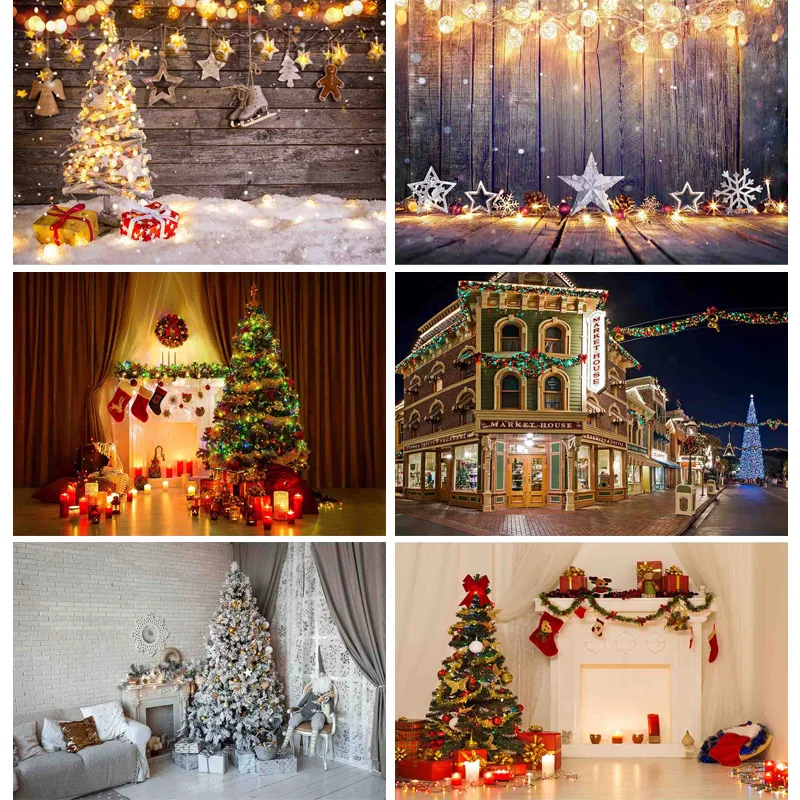 

SHUOZHIKE Art Fabric Christmas Day Photography Backdrops Prop Christmas Tree Festival Theme Photo Studio Background NY2-02