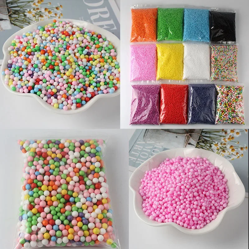 10 جرام 2.5-3 مللي متر رغوة الخرز الملونة الستايروفوم الخرز رغوة كرات الفنون الحرف زينة الحفلات علب الهدايا زهرية بوبو بالون تصفية
