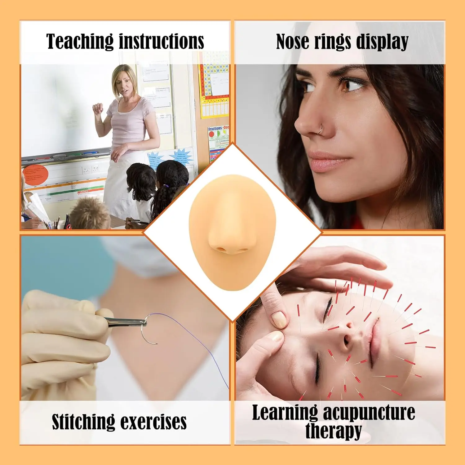 Compatibele Silicone Nose Model Body Part Display Practice Kabel