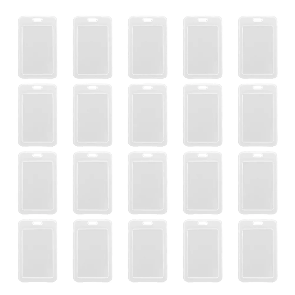 20PCS Transparent ID Badge Holder Plastic Frosted Name Tag ID Holder (White) ID badge holders plastic badge holders