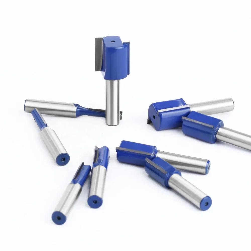 1PC 8MM Shank Milling Cutter Wood Carving Straight Woodworking Router Bit Set Carpenter 6/8/10/12/14/18/20mm Cutting Diameter
