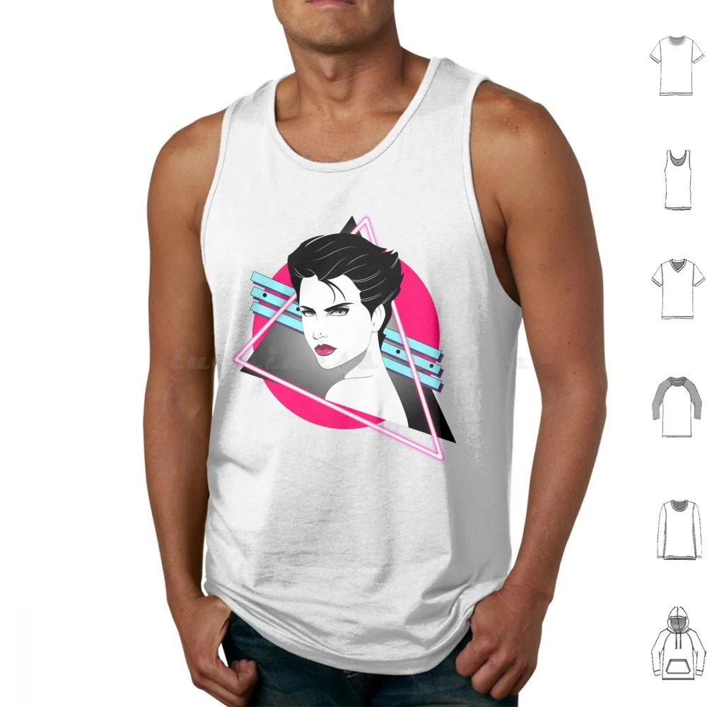 Nagel-Style Vaporwave Portrait Tank Tops Vest Sleeveless Vaporwave New Wave Synthwave Aesthetic Nagel Outrun 80s Retro