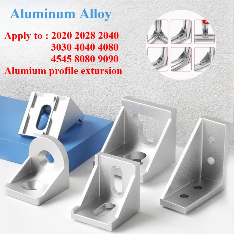 1-5pcs corner fitting corner aluminum connector bracket fastener 2020 3030 4040 2028 8080 series industrial aluminum profile