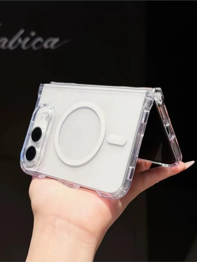 Für iPhone Duo, magnetische Hülle für Magsafe, transparente, stoßfeste Schutzhülle für iPhone Duo, kabellose Ladehülle.