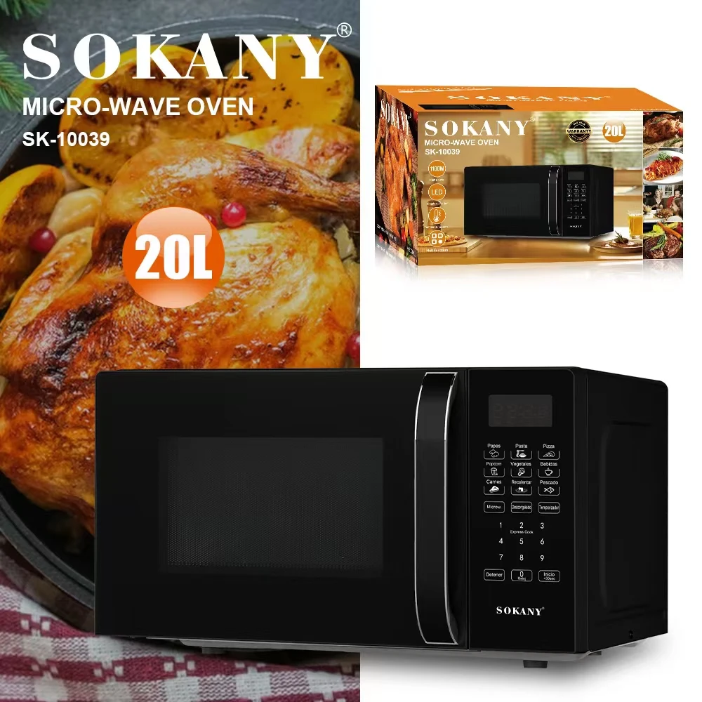 Sokany 1100W High Power 20L Microwave Oven Commercial Microwave Oven Large LED Digital Display Oven