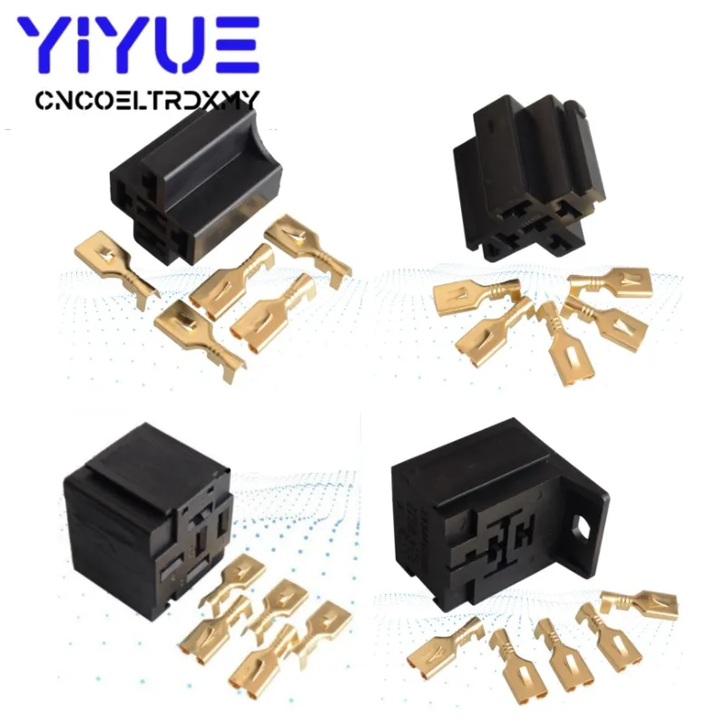 

1Set Car Auto Vehicle 5 Pin Relay Socket Holder with 6.3mm Copper Terminal