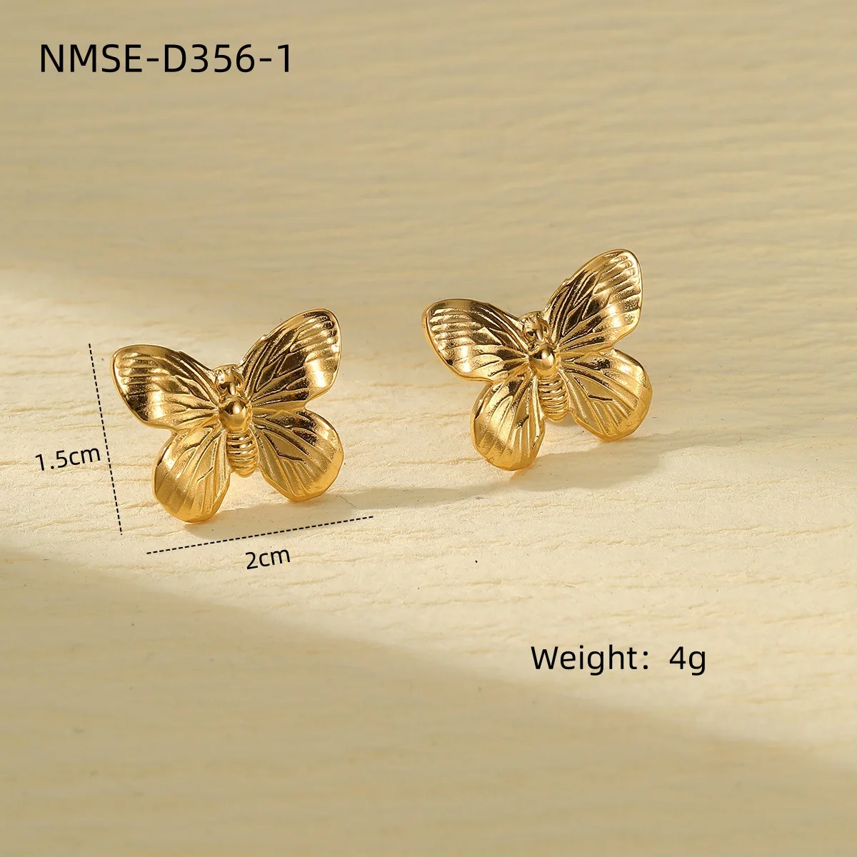 NIMAI Tiki Butterfly and Flower Titanium Steel Earrings French Retro Stainless Steel Hypoallergenic Earrings