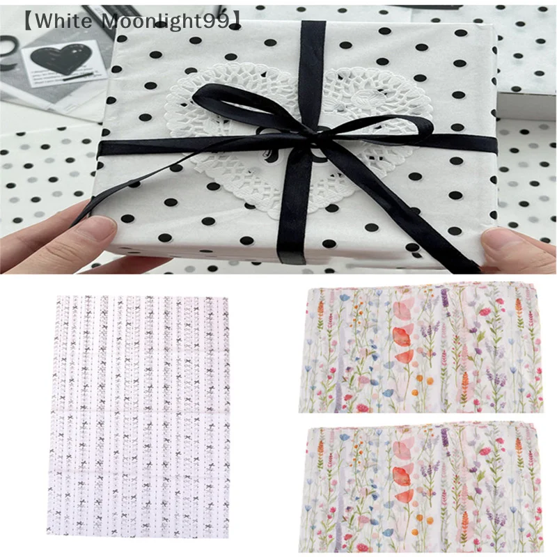 10 Sheets Black Polka Dot Sydney Paper Hand-Kneaded Paper Bouquet Flower Wrapping Paper Flower Wrapping Paper Cake Baking Gift