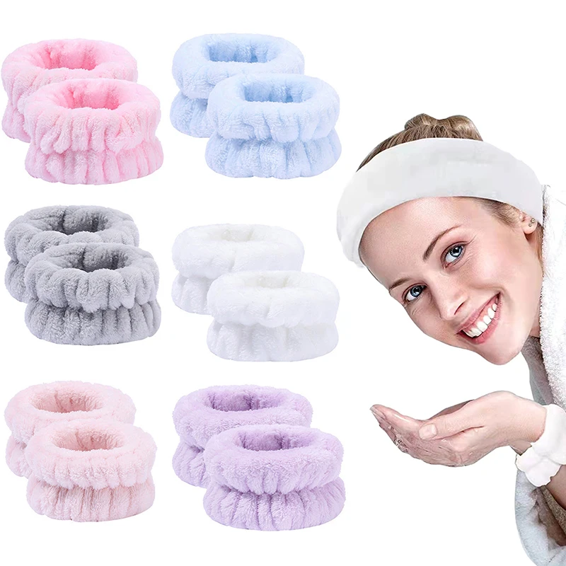 

1 pair Women Yoga Running Face Wash Wristbands for Washing Face Spa Wrist Washband Microfiber Absorbent