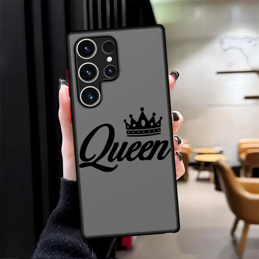 Queens Crown Pattern Case for Samsung Galaxy S26 Ultra S22 S25 Ultra Note 20 Ultra 10+ S24 Plus S20 FE S23 FE S21 Funda Back