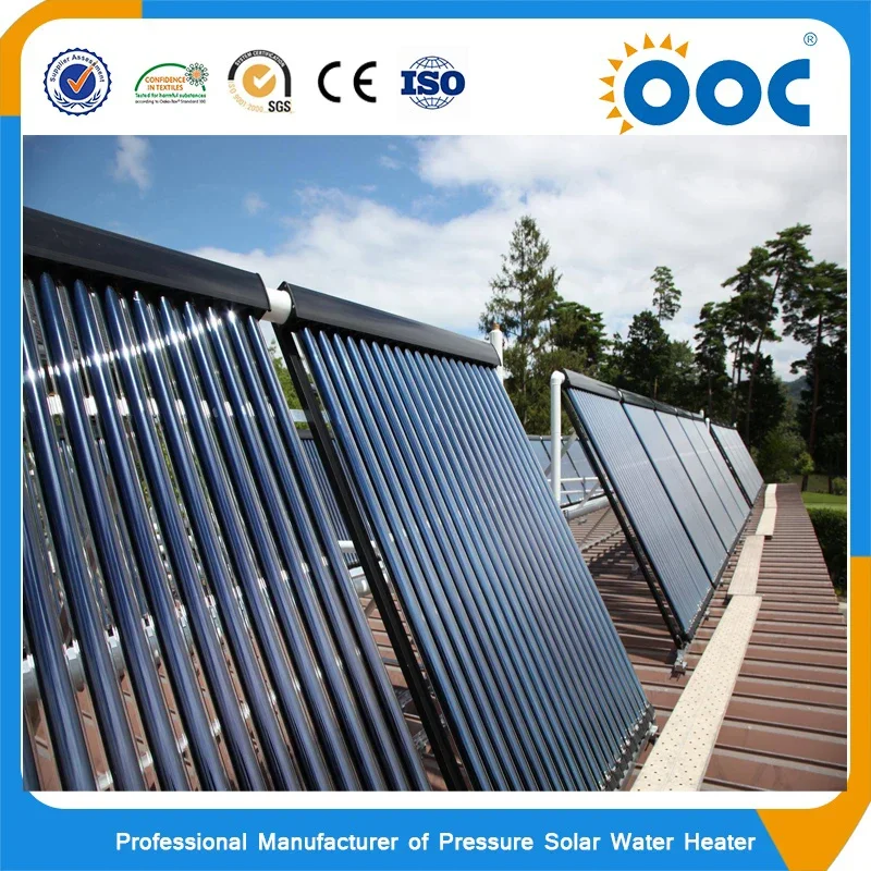 15 tubes heat pipe solar collector with 45 degree Aluminum frame