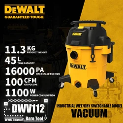 DEWALT DWV112 Industrial Wet/Dry Vacuum Switchable Model 1100W 45L 100CFM 220V Power Tools