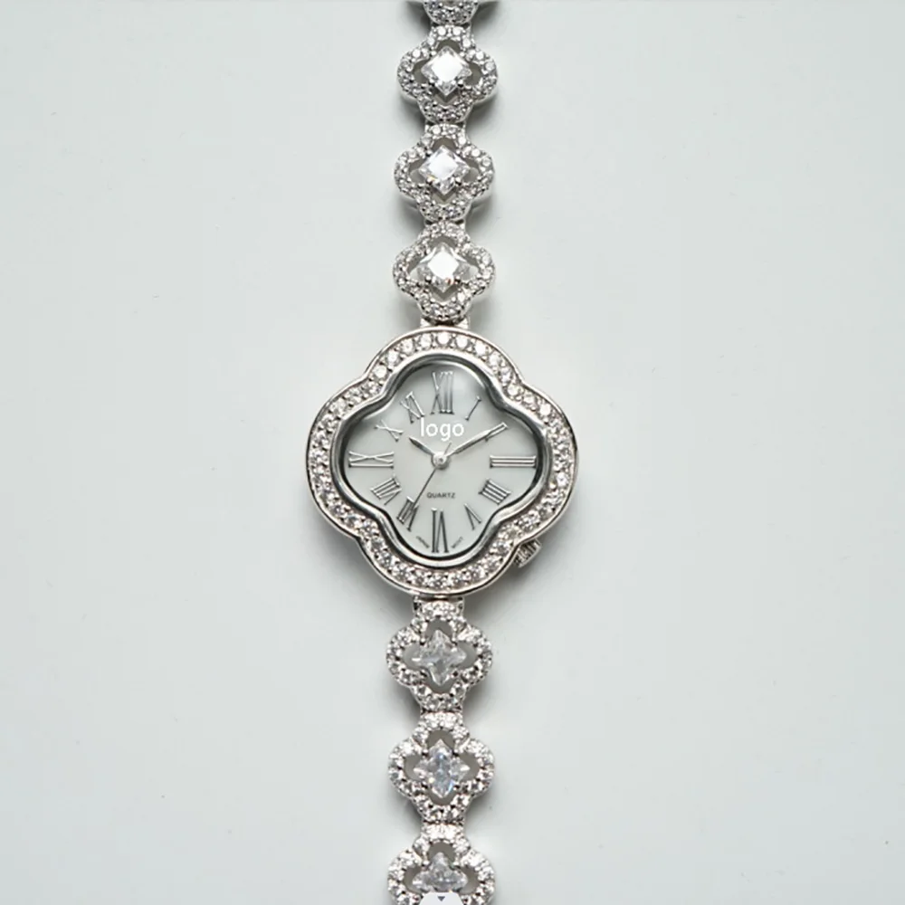 

Petite Vintage Inspired Watch Women Crystal Accented Bangle S925 Silver Jewelry Watch