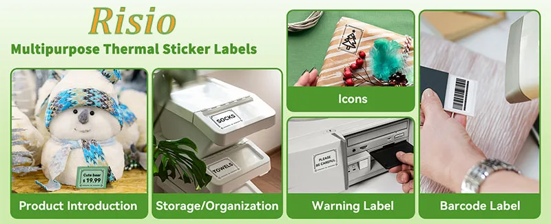 Transparente Rechteckige Runde Thermoetiketten Klare Rolle Bedruckbare Klebeetiketten Wasserfeste Preis-Barcode-Etiketten für Gläser M110 M220 – Detail 1