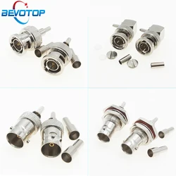 10pcs/lot 4TYPES BNC Male Plus/Female Jack Window Q9 Crimp RG174 LMR100 RG316 RG179 Cable RF Connector 50/75 Ohm
