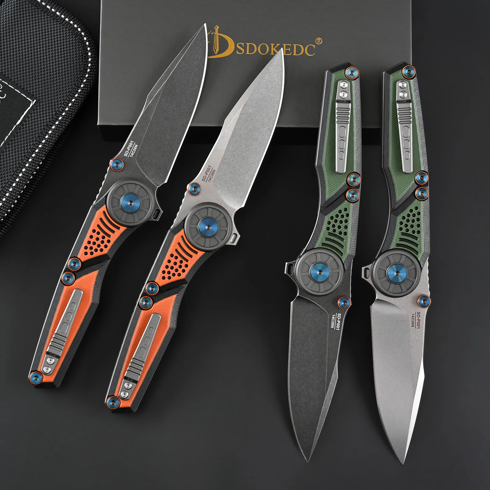 SDOKEDC Camping Folding Knife Utility Pocket EDC Outdoor Hand Tool G10 Handle Folding Blade Perfect Birthday Gift