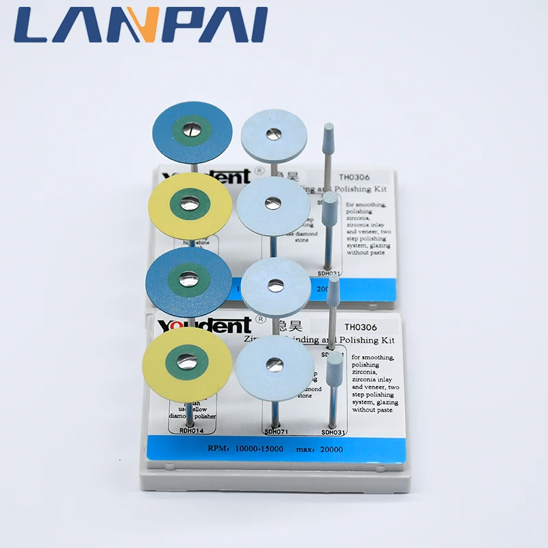 Lanpai Dental Rubber Diamond Polisher Kit Laboratory Polishing Wheel Disc For Zirconia Th0306 Dentistry Tool Hp Lab Instrument