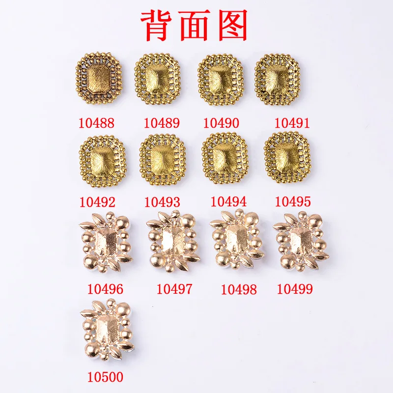 Handmade clothing headgear decoration accessories, polygonal rhinestone inlaid alloy jewelry accessories are directly supplied b